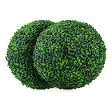 Artificial Plant Topiary Balls 2 Pcs 16.14 Inch Faux Bo...