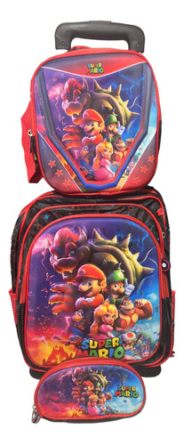 Mochila 3d De Carrito De Mariobros Combo Térmico Desmont