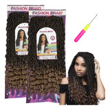 Kit 2 Pacotes Cabelo Goddess Locs B Fashion Braid + Agulha