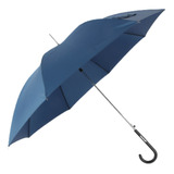 Guarda Chuva 100cm Automático Cabo Curvo Azul Grande Fazzole