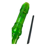 Flauta Verde Con Estuche De Plastico Suave Transparente 