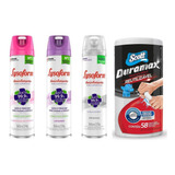 Kit Lysoform Spray Desinfetante 3 Fragrância + Panos Duramax