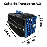 Caixa De Transporte N.3 Cachorro Gato Médio Grande Porte Rb Cor Azul