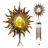 Jobosi Sun Crackle Glass Ball Wind Chimes Solar Wind Chimes