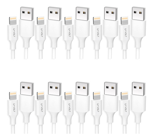 Paquete 10 Cables Para iPhone Usb Carga Rápida 2.4a U-volt