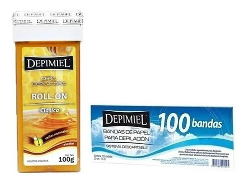 Depimiel Kit Depilatorio 24 Ceras Roll On + 100 Bandas Papel