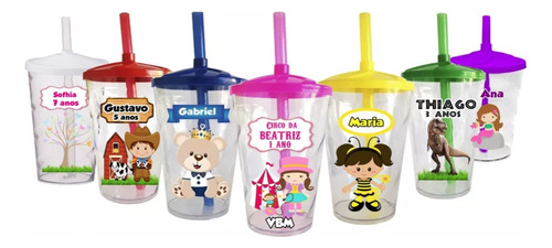 Kit C/ 20 Copos Twister Personalizado Lembrancinha Infantil