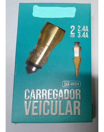 Carregador Veicular Rápido G5134 3.4a Usb Duplo 2 Entradas