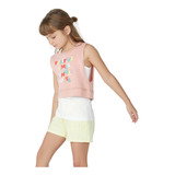 Regata Infantil Em Ribana E Blusa Cropped - São 2 Peças