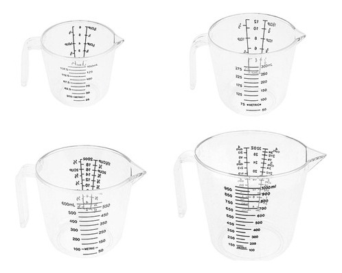 4 Tazas Medidoras, Jarras Medidoras Ligeras Transpa [u]