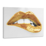 Cuadro Decorativo Impresión Canvas Labios Dorados