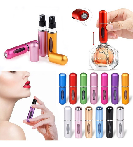 Mini Atomizador Para Perfume Recargable Capsula Viaje Full