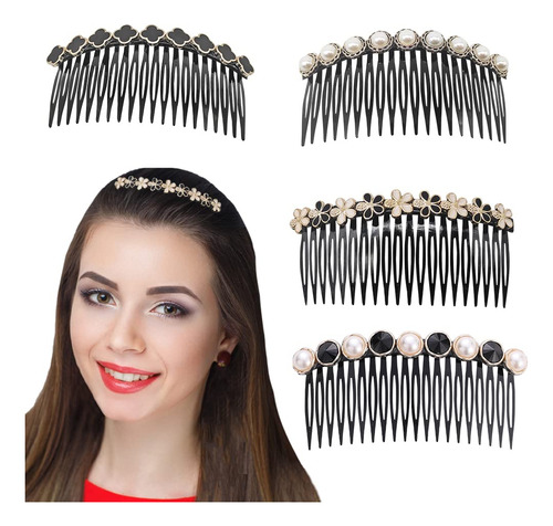 Elegantes Peinetas De Pelo Para Mujer Decorativas, 4 Piez...