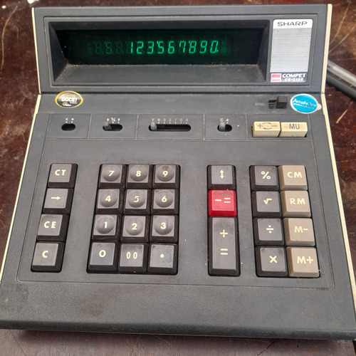 Calculadora Bancada Sharp Compet 2109 Antiga Visor Verde Fun