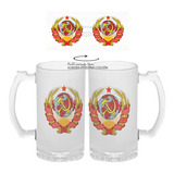 Mug Cervecero Taza Union Sovietica Vidrio Opalizado Urss