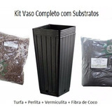 Kit Vaso 7 L + Turfa Perlita Vermiculita Coco Planta Muda