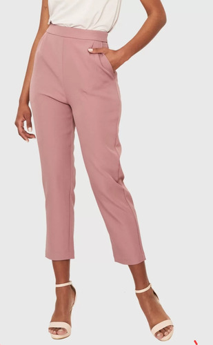 Pantalon Tiro Alto Rosado Nuevo