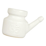 Neti Pot De Cerámica Sinus Rinse Pot Agarre Blanco Blanco