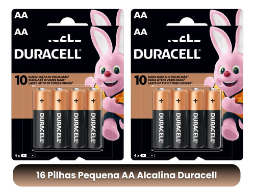 16 Pilhas Pequenas Aa Dura Mais  Pilhas Duracell