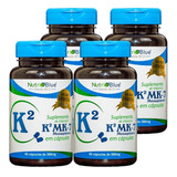 Mega Combo 4 Vitamina K2 Mk 7 Menaquinona 60 Cáps 1 Cap Dia