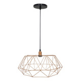 Pendente Aramado Estádio Grande Moderno Luxo Lustre Cabo 2m Cor Cobre Rose Gold 110v/220v