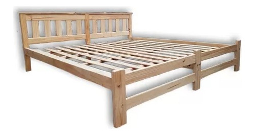 Cama Xxl 2x2 King Pino Con Respaldo Griego 2 Metros