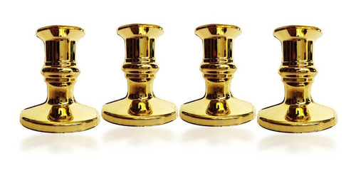 100 Piezas Portavela Candelabro De Plástico Dorado