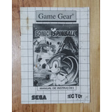 Manual Sonic Spinball Original Sega Game Gear Tectoy