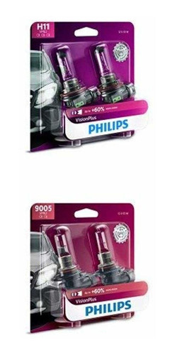 Philips H11 Y 9005 Visionplus Upgrade Con Hasta Un 60% Más D