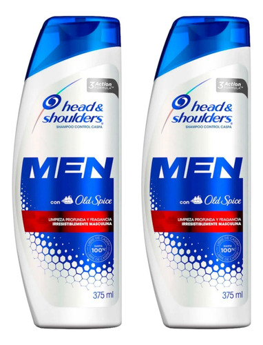 2 Pack Shampoo Head & Shoulders Limpieza Men Old Spice 375ml