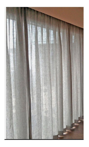 Cortina Gaze Linho 5,5m X 2,8m Com Forro Blackout Para Varao