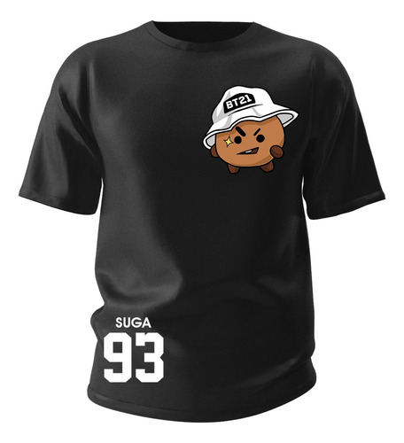 Camiseta Suga Min Yoon-gi Camisa Basica Suga Agust D Bts 