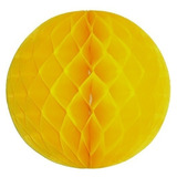 4 Esferas Panal Decoracion Papel Amarillo Honeycomb 30 Cm