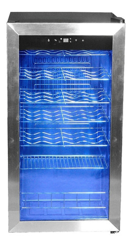 Refrigerador De Vino 28 Botellas Puerta Vidrio Acero Inoxdid