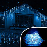 Kit 5 Cascata 400 Led 10m Fixa Função Natal Pisca Natalino Cor Das Luzes Branco Frio Fixo 220v