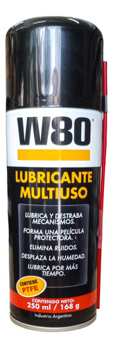  W80 Lubricante Multiuso Con Teflón -afloja Y Lubrica- 250ml