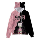 Sudadera Con Capucha Anime Demon Slayer Nezuko Con Orejas B