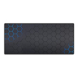 Mouse Pad Grande 90x40 Couro Gamer Desk Pad Colméia Gométric