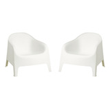 Combo 2 Sillones Skarpo Plastico Mascardi Jardin Blanco