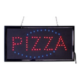 Letrero Led  Pizza  Azul Animado.