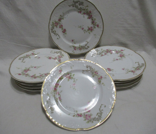 Set 10 Platos Postre Porcelana Limoges D&c France 1879-1900