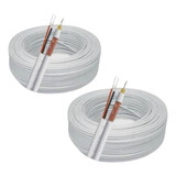 Kit 2 Cabos Coaxial Para Cftv 4mm 80% - Rolo 100m Cada