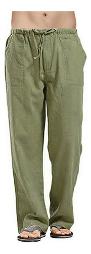 Pantalones Casuales De Lino Y Algodón Para Hombres