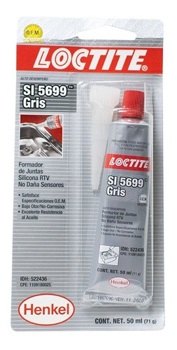 Sellador Formador Juntas Loctite Grey 5699 Gris Envase 70 Gr