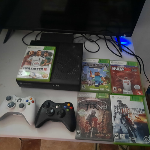 Xbox 360 E 2 Controles Y 5 Juegos