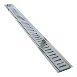 Ralo Inox Linear 10cm X 100cm Com Suporte E Tela Anti 4,5 Mt