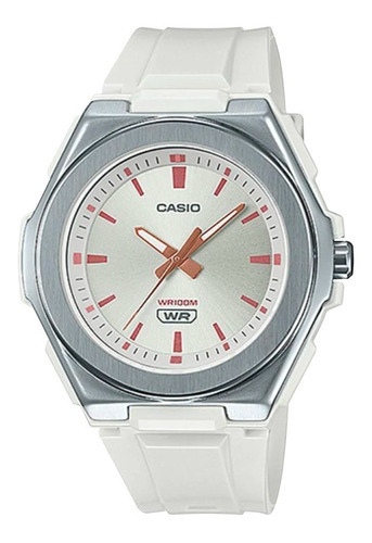 Reloj Mujer Casio Lwa-300h-7e Blanco Analogo / Color Del Bisel Plateado Color Del Fondo Plateado