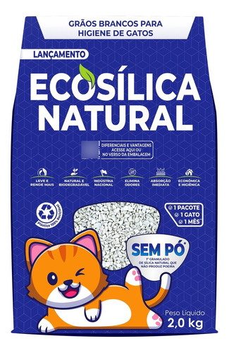 Areia Sanitária Sílica Ecologica Natural Grossa Prógato 2kg