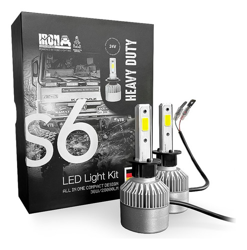 Kit Cree Led H1 H3 H4 H7 22000lm Camiones 24v Heavy Duty