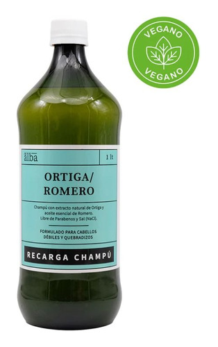 Champú Ortiga Y Romero Apícola Del Alba. Botella Pet 1lt.